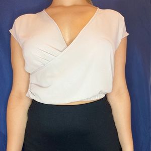 Gray professional crop top